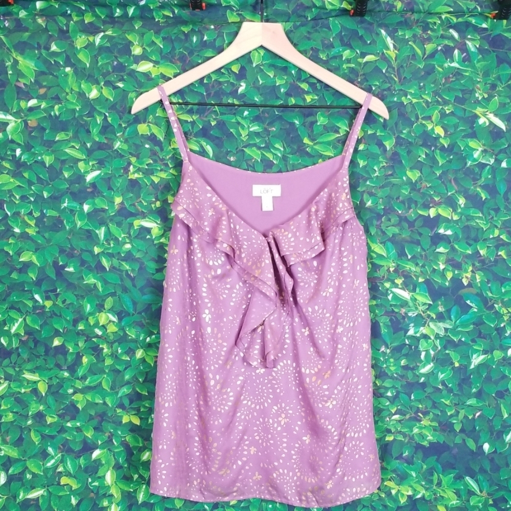 LOFT camisole with ruffle neckline